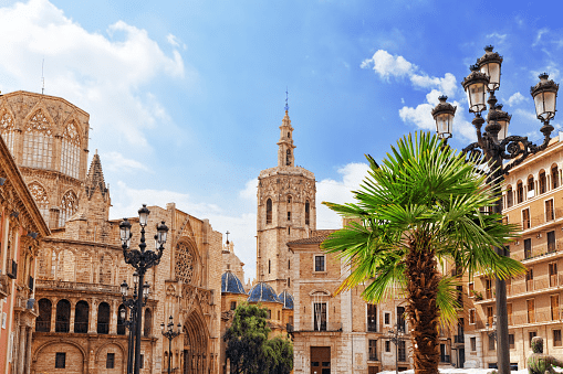 Vue sur les monuments de la ville de Valence en Espagne